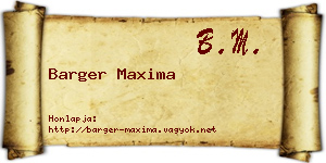 Barger Maxima névjegykártya